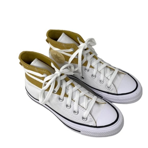 Converse Chuck Taylor High Top Sneakers Casual White Sesame Women Shoes A04511F - Picture 3 of 9